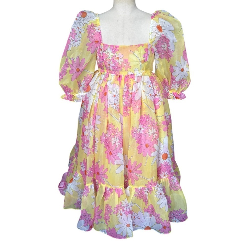 Selkie French Puff Midi Dress in Goldie Floral Print Small - Picture 4 of 11
